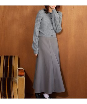 【ミスティ ウーマン/mysty woman】のケーブルニットカーデSETワンピース 人気、トレンドファッション・服の通販 founy(ファニー) ファッション Fashion レディースファッション Fashion for Women ワンピース Dresses インナー Innerwear カーディガン Cardigan, Knitwear コンパクト Compact, Small Size レース Lace, Lace Fabric |ID:prp329100004808529