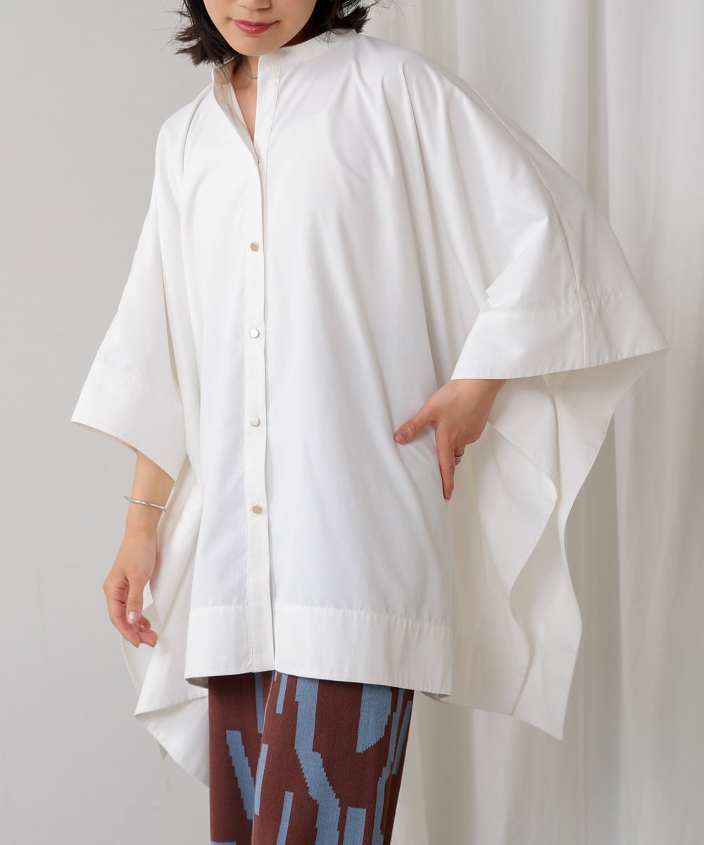 【バブ ブージュルード/Bab Bou Jeloud】のスクエアチュニック インテリア・キッズ・メンズ・レディースファッション・服の通販 founy(ファニー) 　ファッション　Fashion　レディースファッション　Fashion for Women　トップス・カットソー　Cut & Sew Tops　スキッパー　Skipper, Open Collar　スクエア　Square, Square Shape　チュニック　Tunic, Long Top　バランス　Balance, Style Balance　ポンチョ　Poncho, Cape Style　再入荷　Restock / Back in Stock　OFFWHITE|ID: prp329100004808533 ipo3291000000034895367