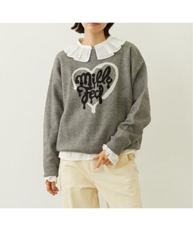 【ミルクフェド/MILKFED.】のMELTY HEART KNIT TOP MILKFED. 人気、トレンドファッション・服の通販 founy(ファニー) ファッション Fashion レディースファッション Fashion for Women トップス・カットソー Cut & Sew Tops ニット Knit Tops & Sweaters グラフィック Graphic, Graphic Design エレガント 上品 Elegant 人気 Popular, Best Seller |ID:prp329100004808541