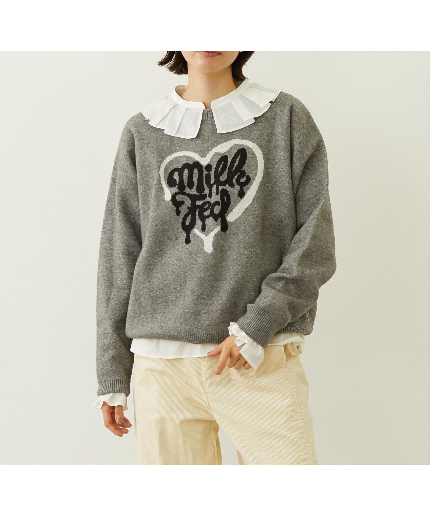 【ミルクフェド/MILKFED.】のMELTY HEART KNIT TOP MILKFED. インテリア・キッズ・メンズ・レディースファッション・服の通販 founy(ファニー) 　ファッション　Fashion　レディースファッション　Fashion for Women　トップス・カットソー　Cut & Sew Tops　ニット　Knit Tops & Sweaters　グラフィック　Graphic, Graphic Design　エレガント 上品　Elegant　人気　Popular, Best Seller　ASH|ID: prp329100004808541 ipo3291000000034895406