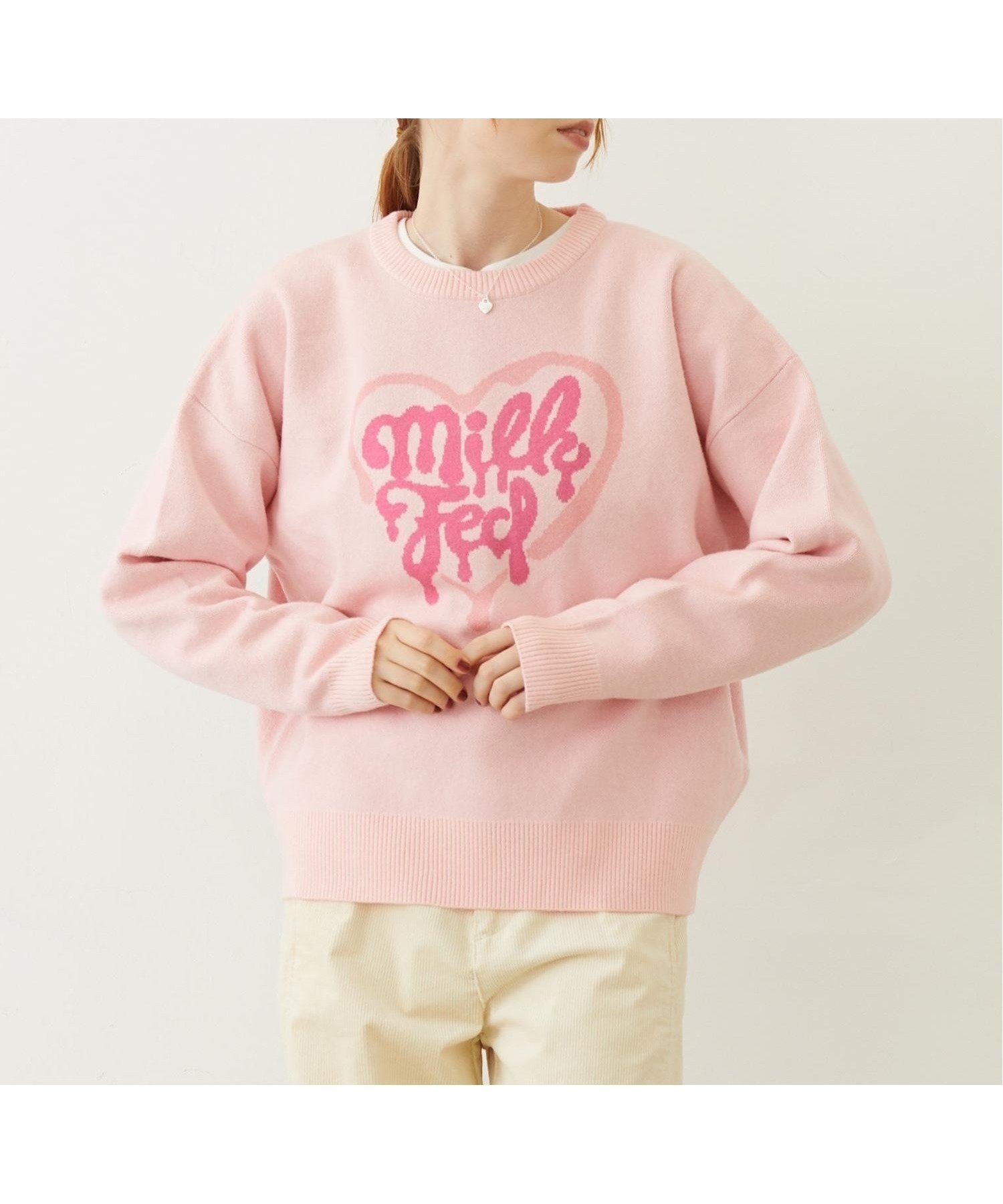 【ミルクフェド/MILKFED.】のMELTY HEART KNIT TOP MILKFED. インテリア・キッズ・メンズ・レディースファッション・服の通販 founy(ファニー) 　ファッション　Fashion　レディースファッション　Fashion for Women　トップス・カットソー　Cut & Sew Tops　ニット　Knit Tops & Sweaters　グラフィック　Graphic, Graphic Design　エレガント 上品　Elegant　人気　Popular, Best Seller　LtPINK|ID: prp329100004808541 ipo3291000000034895409