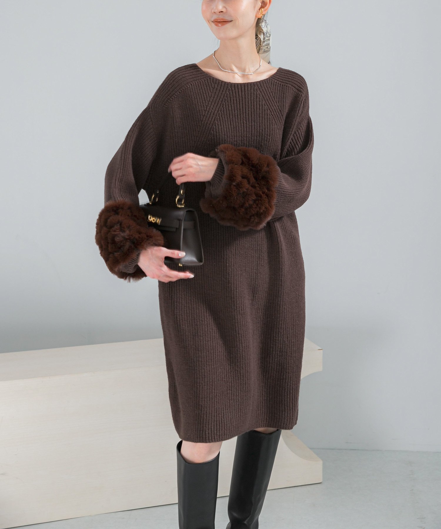 【アーバンリサーチ ロッソ/URBAN RESEARCH ROSSO】のファードッキングニットミニワンピース 人気、トレンドファッション・服の通販 founy(ファニー) ファッション Fashion レディースファッション Fashion for Women ワンピース Dresses 2025年 2025 2025-2026秋冬・A/W Autumn/Winter 2025–26 AW25–26 冬 Winter / This Winter インナー Innerwear タートルネック Turtleneck, High Neck ドッキング Docking, Mixed Material A/W・秋冬 Autumn/Winter other-1|ID: prp329100004808542 ipo3291000000034895410