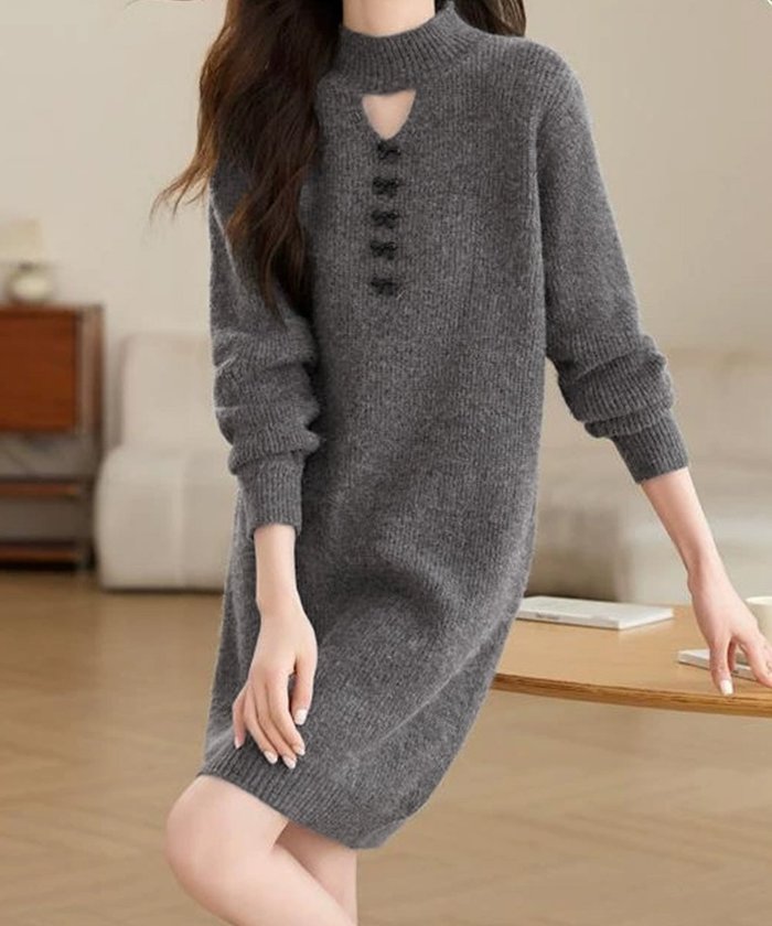 【ミニミニストア/miniministore】の胸元セクシーニットワンピース リボン付き インテリア・キッズ・メンズ・レディースファッション・服の通販 founy(ファニー) https://founy.com/ ファッション Fashion レディースファッション Fashion for Women ワンピース Dresses ニットワンピース Knit Dresses アクリル Acrylic Material シンプル Simple, Minimal 長袖 Long Sleeve, Full Sleeve フェミニン Feminine, Girly モックネック Mock Neck, Short Turtleneck リボン Ribbon, Bow A/W・秋冬 Autumn/Winter エレガント 上品 Elegant ビジネス 仕事 通勤 Business / Work / Commuting |ID: prp329100004808546 ipo3291000000035121205