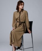 【アンタイトル/UNTITLED】の【ウエストリボン/前開きボタン/レトロモダン】チェーン柄フレアワンピース モカブラウン|ID: prp329100004808547 ipo3291000000035151835