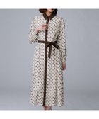 【アンタイトル/UNTITLED】の【ウエストリボン/前開きボタン/レトロモダン】チェーン柄フレアワンピース グレージュ|ID: prp329100004808547 ipo3291000000035151836