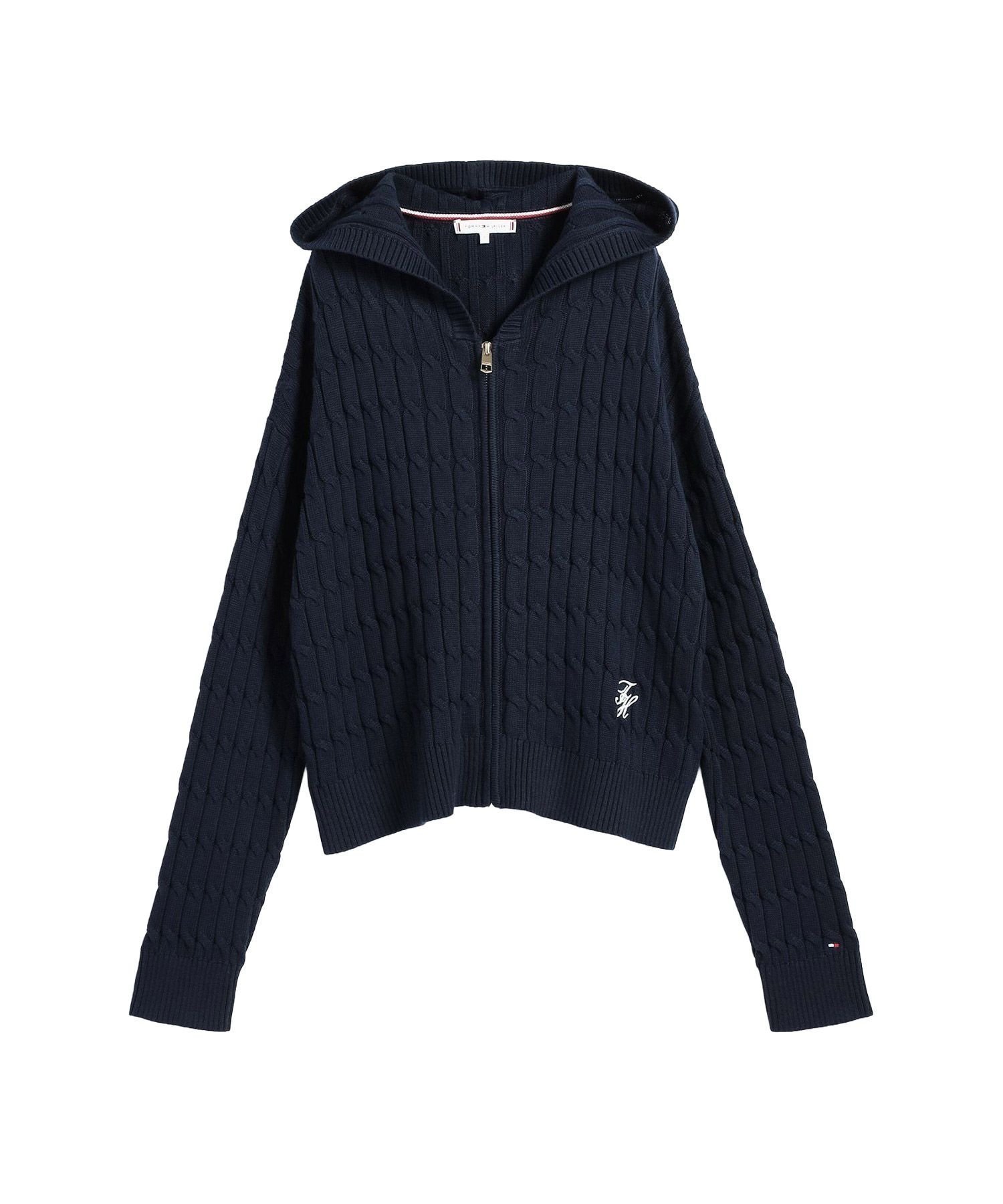 【トミーヒルフィガー/TOMMY HILFIGER】のコットンケーブルミドルゲージロングスリーブジップフーディー インテリア・キッズ・メンズ・レディースファッション・服の通販 founy(ファニー) ファッション Fashion レディースファッション Fashion for Women アメリカン American Style クラシカル Classical, Vintage-Inspired クラシック Classic, Timeless Style ゴルフ Golf タンク Tank Top, Sleeveless Top チェック Check, Plaid, Tartan デニム Denim, Jeans Material ハイネック High Neck, Mock Neck モダン Modern, Contemporary 人気 Popular, Best Seller ネイビーC1G|ID: prp329100004808553 ipo3291000000034895534