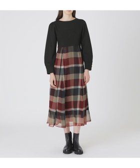 【ブルーレーベル クレストブリッジ/BLUE LABEL CRESTBRIDGE】のシフォンコンビドレス 人気、トレンドファッション・服の通販 founy(ファニー) ファッション Fashion レディースファッション Fashion for Women ワンピース Dresses フォーマル・パーティードレス・結婚式用ドレス Elegant & Casual Dresses エレガント 上品 Elegant シフォン Chiffon, Lightweight Fabric チェック Check, Plaid, Tartan ドッキング Docking, Mixed Material ドレス Dress, One-Piece |ID:prp329100004808554