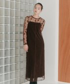 【カエン/Kaene】のフロッキーベロア2wayドレス 人気、トレンドファッション・服の通販 founy(ファニー) ファッション Fashion レディースファッション Fashion for Women トップス・カットソー Cut & Sew Tops ベロアトップス Velour Tops / Velvet-Look Items ワンピース Dresses フォーマル・パーティードレス・結婚式用ドレス Elegant & Casual Dresses ガーリー Girly, Feminine Style キャミソール Camisole, Spaghetti Strap Top トレンド Trend, Trending Now ドレス Dress, One-Piece パターン Pattern, Design Print パール Pearl, Pearl Accent フラワー Flower, Floral ベロア Velour, Soft Velvet ペチコート Petticoat, Underskirt ポケット Pocket, Pocket Detail リボン Ribbon, Bow エレガント 上品 Elegant thumbnail ダークブラウン|ID: prp329100004808557 ipo3291000000034895584