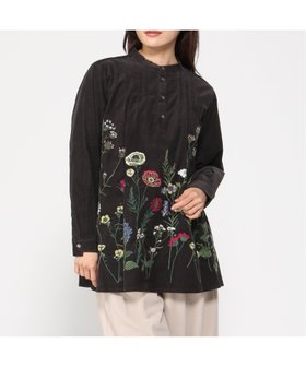 【スーパーハッカ/SUPER HAKKA】のソフトコーデュロイスタンディングフラワー刺繍チュニックブラウス 人気、トレンドファッション・服の通販 founy(ファニー) ファッション Fashion レディースファッション Fashion for Women トップス・カットソー Cut & Sew Tops シャツ・ブラウス・オフィスカジュアル Elegant Blouses & Button-Ups カフス Cuff Design コーデュロイ Corduroy, Cord Fabric チュニック Tunic, Long Top ヨーク Yoke, Yoke Design 冬 Winter / This Winter |ID:prp329100004808561