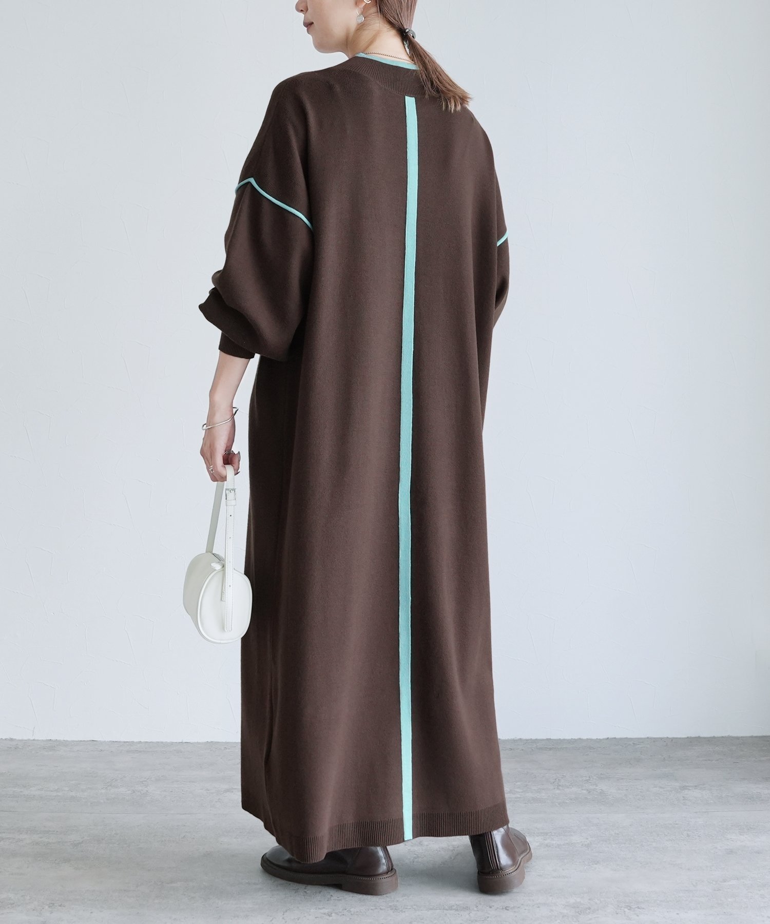 【レカ/reca】の配色ラインニットワンピース(dec-ch-2030) reca レカ インテリア・キッズ・メンズ・レディースファッション・服の通販 founy(ファニー) ファッション Fashion レディースファッション Fashion for Women ワンピース Dresses ニットワンピース Knit Dresses アクセサリー Fashion Accessories キャップ Cap, Baseball Cap シンプル Simple, Minimal スニーカー Sneakers, Trainers スリーブ Sleeve, Long Sleeve / Short Sleeve センター Center, Center Line デニム Denim, Jeans Material プリーツ Pleats, Pleated ミラノリブ Milano Rib, Milano Stitch ロング Long, Long-Length 楽ちん Easy Fit, Comfortable ブラウン|ID: prp329100004808568 ipo3291000000034895946