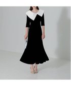【レジャ/Leja】のLEJA/配色アシンメトリービッグカラーベロアマーメイドシルエットドレス結婚式 BLACK|ID: prp329100004808591 ipo3291000000035171763