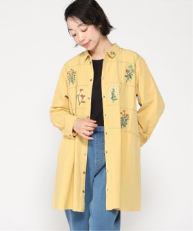 【スーパーハッカ/SUPER HAKKA】のコットンサンドウォッシュ ボタニカルウィンドウ刺繍チュニックシャツ 人気、トレンドファッション・服の通販 founy(ファニー) ファッション Fashion レディースファッション Fashion for Women トップス・カットソー Cut & Sew Tops シャツ・ブラウス・オフィスカジュアル Elegant Blouses & Button-Ups チュニック Tunic, Long Top ポケット Pocket, Pocket Detail ヴィンテージ Vintage Style |ID:prp329100004808600