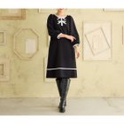 【ローズティアラ/Rose Tiara】の【伸縮性◎/イージーケア】配色リボンワンピース ブラック|ID: prp329100004808608 ipo3291000000034916750