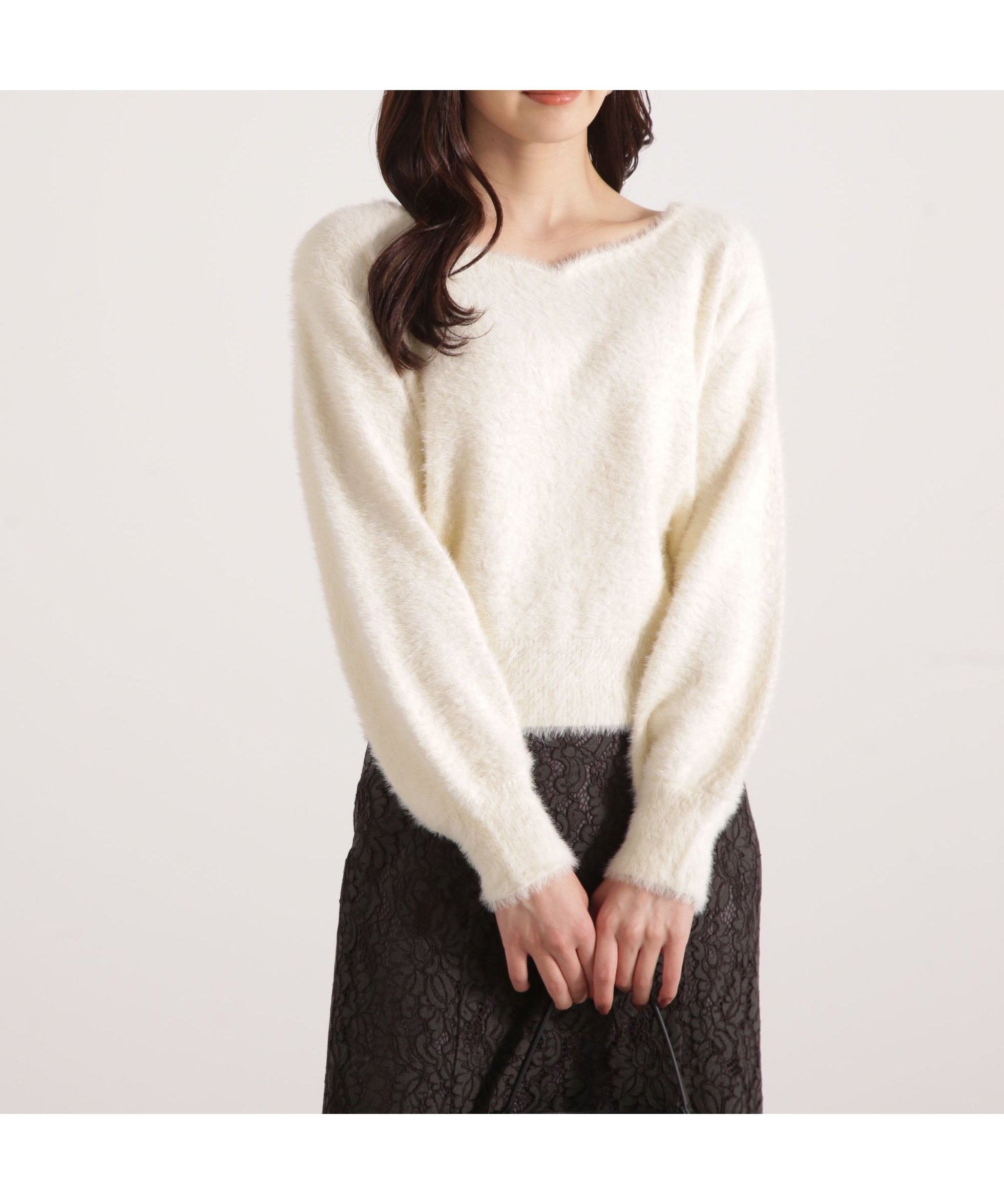 【プロポーション ボディドレッシング/PROPORTION BODY DRESSING】のミニシャギーハートネックニット 25AW インテリア・キッズ・メンズ・レディースファッション・服の通販 founy(ファニー) ファッション Fashion レディースファッション Fashion for Women トップス・カットソー Cut & Sew Tops ニット Knit Tops & Sweaters 2025年 2025 2025-2026秋冬・A/W Autumn/Winter 2025–26 AW25–26 おすすめ Recommended / Our Picks デコルテ Décolleté, Neckline 冬 Winter / This Winter エクリュ1|ID: prp329100004808613 ipo3291000000034896800