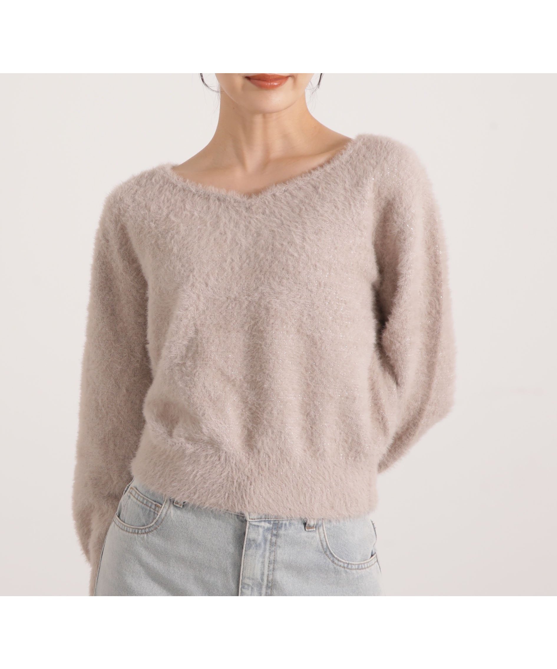 【プロポーション ボディドレッシング/PROPORTION BODY DRESSING】のミニシャギーハートネックニット 25AW インテリア・キッズ・メンズ・レディースファッション・服の通販 founy(ファニー) ファッション Fashion レディースファッション Fashion for Women トップス・カットソー Cut & Sew Tops ニット Knit Tops & Sweaters 2025年 2025 2025-2026秋冬・A/W Autumn/Winter 2025–26 AW25–26 おすすめ Recommended / Our Picks デコルテ Décolleté, Neckline 冬 Winter / This Winter ラメベージュ|ID: prp329100004808613 ipo3291000000034896802