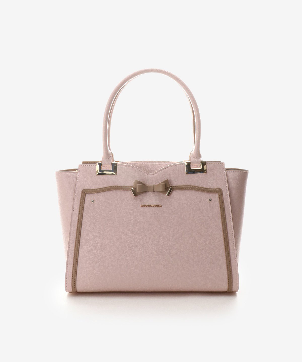 【サマンサ ベガ/SamanthaVega】のソリッドリボンA4トートバッグ インテリア・キッズ・メンズ・レディースファッション・服の通販 founy(ファニー) 　ファッション　Fashion　レディースファッション　Fashion for Women　バッグ　Bags　ショルダー　Shoulder, Shoulder Strap　スマホ　Smartphone, Mobile Device　ポケット　Pocket, Pocket Detail　リボン　Ribbon, Bow　財布　Wallet, Purse　ピンクベージュ|ID: prp329100004808949 ipo3291000000034900700