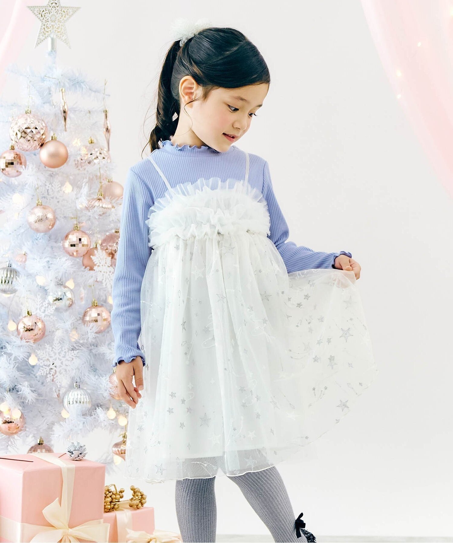 【エフオー オンラインストア/F.O.Online Store / KIDS】の【リンク】Holidayワンピース_アプレレクールマシェリ インテリア・キッズ・メンズ・レディースファッション・服の通販 founy(ファニー) ファッション Fashion キッズファッション Fashion for Kids ワンピース Dresses スリット Slit, Slit Detail サックス|ID: prp329100004808953 ipo3291000000034900729