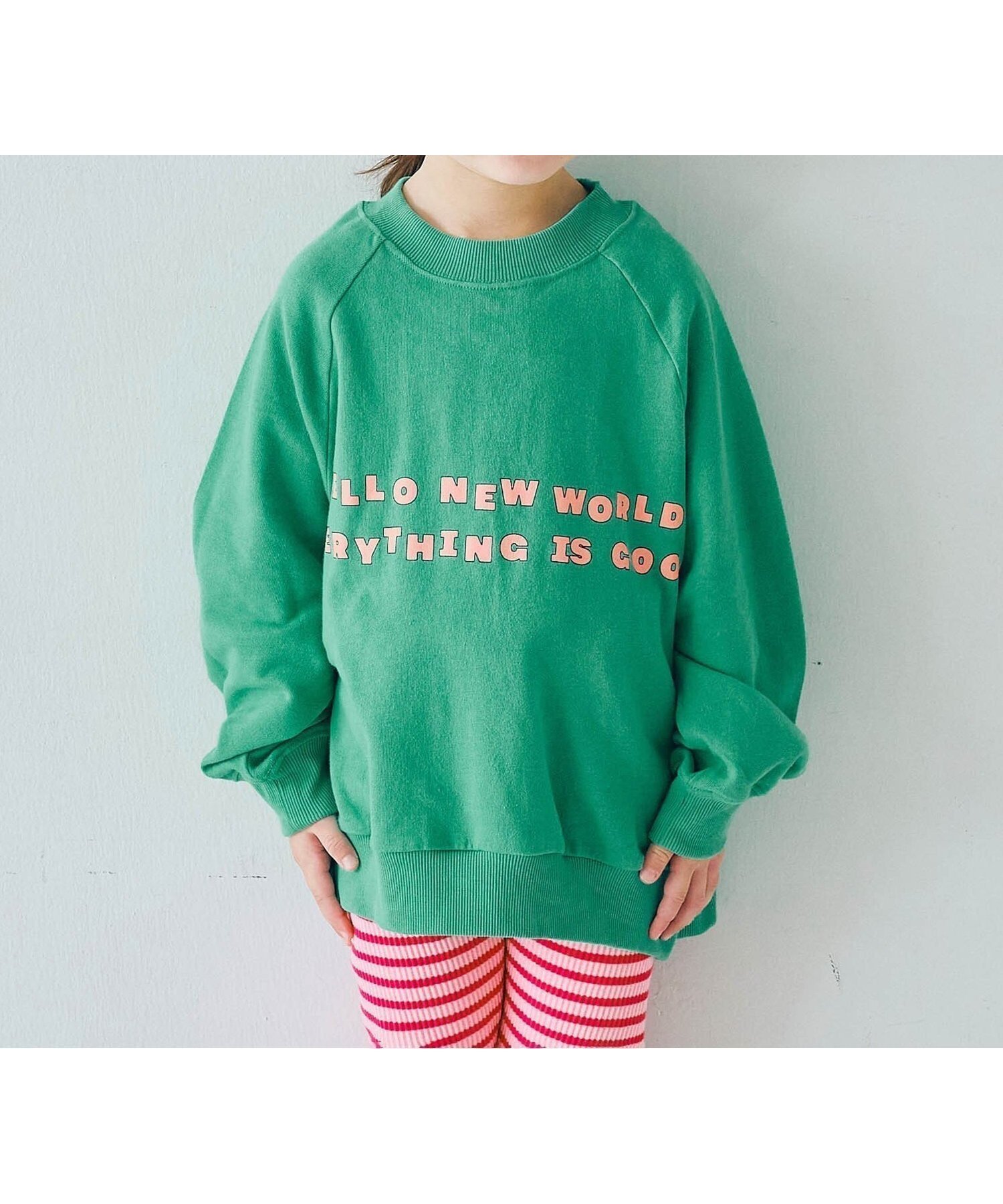 【エフオー オンラインストア/F.O.Online Store / KIDS】のイロチ買いしたいスプリングロゴトレーナー インテリア・キッズ・メンズ・レディースファッション・服の通販 founy(ファニー) ファッション Fashion キッズファッション Fashion for Kids ベーシック Basic, Essential 春 Spring グリーン|ID: prp329100004808955 ipo3291000000034900741