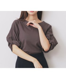 【インデックス/INDEX】のパフスリーブツイストタックトップス【洗濯機可/接触冷感/UVケア】 人気、トレンドファッション・服の通販 founy(ファニー) ファッション Fashion レディースファッション Fashion for Women トップス・カットソー Cut & Sew Tops シンプル Simple, Minimal スマート Smart, Elegant スリーブ Sleeve, Long Sleeve / Short Sleeve ツイスト Tweed, Tweed Fabric デコルテ Décolleté, Neckline エレガント 上品 Elegant |ID:prp329100004808959