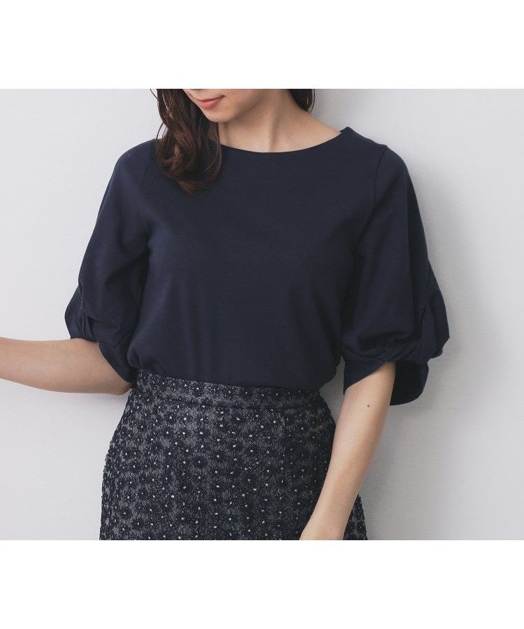 【インデックス/INDEX】のパフスリーブツイストタックトップス【洗濯機可/接触冷感/UVケア】 インテリア・キッズ・メンズ・レディースファッション・服の通販 founy(ファニー) ファッション Fashion レディースファッション Fashion for Women トップス・カットソー Cut & Sew Tops シンプル Simple, Minimal スマート Smart, Elegant スリーブ Sleeve, Long Sleeve / Short Sleeve ツイスト Tweed, Tweed Fabric デコルテ Décolleté, Neckline エレガント 上品 Elegant ネイビー|ID: prp329100004808959 ipo3291000000034900809