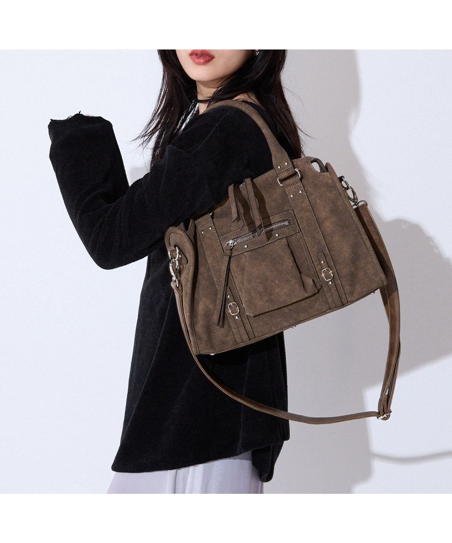 【ジーナシス/JEANASiS】のアンティークフェイクレザーボストン インテリア・キッズ・メンズ・レディースファッション・服の通販 founy(ファニー) 　ファッション　Fashion　レディースファッション　Fashion for Women　アンティーク　Antique-Inspired　ヴィンテージ　Vintage Style　今季　This Season, Current Season　ショルダー　Shoulder, Shoulder Strap　ジャケット　Jacket, Outerwear　デニム　Denim, Jeans Material　トレンド　Trend, Trending Now　フェイクレザー　Faux Leather, PU Leather　ボストン　Boston　ポケット　Pocket, Pocket Detail　おすすめ　Recommended / Our Picks　夏　Summer　ブラウン|ID: prp329100004808961 ipo3291000000034900824