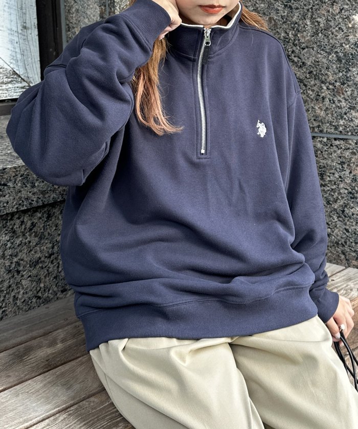 【シーピーシーエム/CPCM】の【U.S. POLO ASSN.】裏毛ハーフジッププルオーバー インテリア・キッズ・メンズ・レディースファッション・服の通販 founy(ファニー) https://founy.com/ ファッション Fashion レディースファッション Fashion for Women トップス・カットソー Cut & Sew Tops カジュアルプルオーバー・ニットトップス Pullovers & Knit Tops / Casual Pullovers イタリア Italy 秋 Autumn 腕時計 Wristwatch コレクション Collection, Seasonal Line ショルダー Shoulder, Shoulder Strap スウェット / スエット Sweatshirt, Sweatwear トレンド Trend, Trending Now ドロップ Drop Shoulder, Dropped Style メンズ Men's, Menswear ロング Long, Long-Length A/W・秋冬 Autumn/Winter |ID: prp329100004808974 ipo3291000000034900896