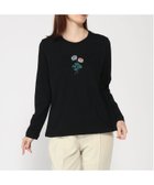 【スーパーハッカ/SUPER HAKKA】の30/-天竺 花のワルツ刺繍ロングスリーブカットソー 人気、トレンドファッション・服の通販 founy(ファニー) ファッション Fashion レディースファッション Fashion for Women トップス・カットソー Cut & Sew Tops カットソー・ベーシックTシャツ Cut-and-Sewn Tops / Stretch Tees & Basics フロント Front, Front Design thumbnail ブラック|ID: prp329100004808999 ipo3291000000034901140