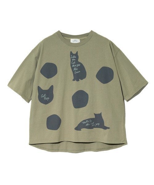 【ゴースローキャラバン/go slow caravan】のJUICY/ジューシー 猫 ドットプリントTEE (WOMENS) インテリア・キッズ・メンズ・レディースファッション・服の通販 founy(ファニー) ファッション Fashion レディースファッション Fashion for Women トレンド Trend, Trending Now ドット Polka Dot, Dot Pattern フェミニン Feminine, Girly プリント Print, Printed Pattern モチーフ Motif, Design Theme 猫 Cat, Kitty カーキ|ID: prp329100004809005 ipo3291000000034901175