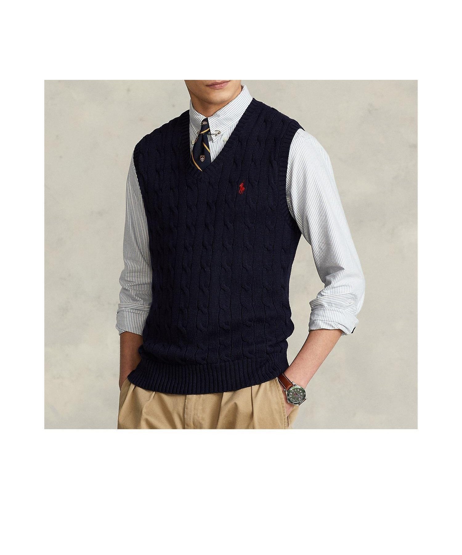 【ラルフローレン/RALPH LAUREN / MEN】のケーブルニット コットン セーター ベスト 人気、トレンドファッション・服の通販 founy(ファニー) 　ファッション　Fashion　メンズファッション　Fashion for Men　セーター　Sweater, Knitwear　フィット　Fit, Slim Fit　ベスト　Vest, Waistcoat　モダン　Modern, Contemporary　モチーフ　Motif, Design Theme　リブニット　Rib Knit, Ribbed Knit　レギュラー　Regular, Standard Fit　 other-1|ID: prp329100004809032 ipo3291000000034901368