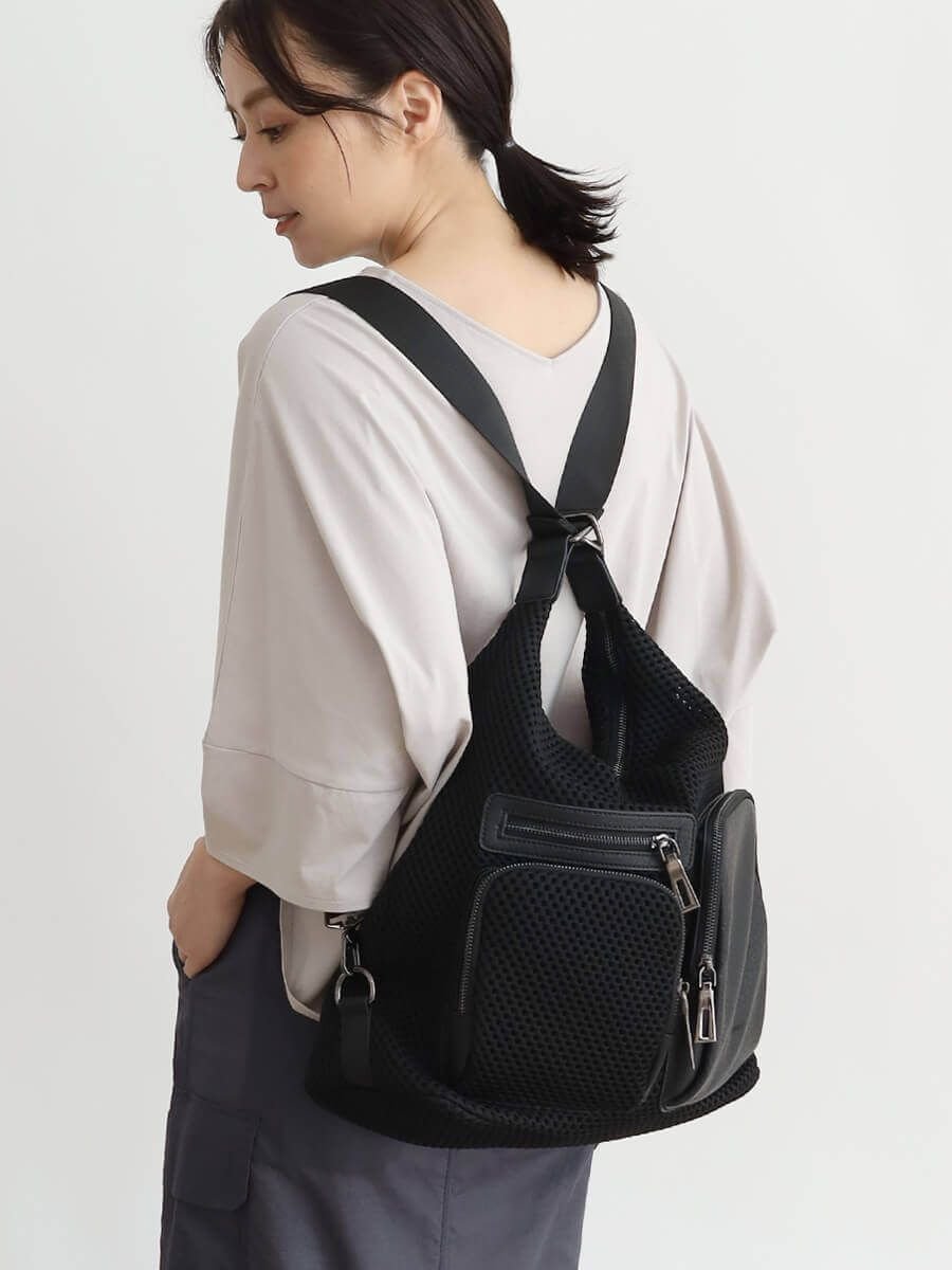 【ラシュッド/LASUD】のマルチウェイメッシュバックパック 人気、トレンドファッション・服の通販 founy(ファニー) 　ファッション　Fashion　レディースファッション　Fashion for Women　バッグ　Bags　コンパクト　Compact, Small Size　ショルダー　Shoulder, Shoulder Strap　スマホ　Smartphone, Mobile Device　ポケット　Pocket, Pocket Detail　メッシュ　Mesh, Net Fabric　今季　This Season, Current Season　手帳　Planner, Notebook　旅行　Travel　財布　Wallet, Purse　 other-1|ID: prp329100004809033 ipo3291000000034901376