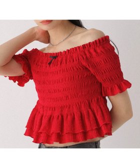 【ヘザー/Heather】のシャーリングカットTEE 人気、トレンドファッション・服の通販 founy(ファニー) ファッション Fashion レディースファッション Fashion for Women おすすめ Recommended / Our Picks シャーリング Shirring, Ruched スウェット / スエット Sweatshirt, Sweatwear デコルテ Décolleté, Neckline デニム Denim, Jeans Material フロント Front, Front Design リボン Ribbon, Bow ワンポイント One Point, Statement Accent |ID:prp329100004809051