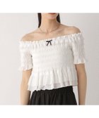 【ヘザー/Heather】のシャーリングカットTEE 人気、トレンドファッション・服の通販 founy(ファニー) ファッション Fashion レディースファッション Fashion for Women おすすめ Recommended / Our Picks シャーリング Shirring, Ruched スウェット / スエット Sweatshirt, Sweatwear デコルテ Décolleté, Neckline デニム Denim, Jeans Material フロント Front, Front Design リボン Ribbon, Bow ワンポイント One Point, Statement Accent thumbnail オフホワイト|ID: prp329100004809051 ipo3291000000034901519