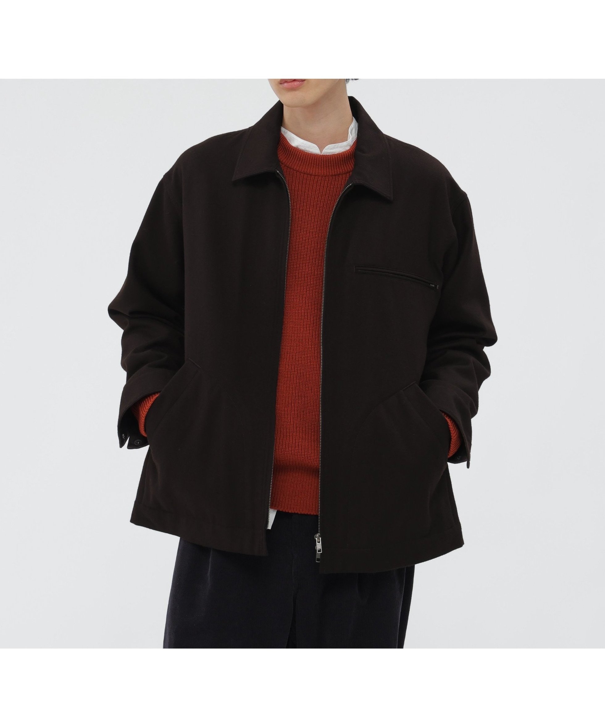 【マーガレット ハウエル/MARGARET HOWELL / MEN】のFELTED WOOL SHIRTING BLOUSON 人気、トレンドファッション・服の通販 founy(ファニー) 　ファッション　Fashion　メンズファッション　Fashion for Men　ウォーム　Warm Fabric　ジャケット　Jacket, Outerwear　ドット　Polka Dot, Dot Pattern　ブルゾン　Blouson, Bomber Jacket　メルトン　Melton, Heavy Wool　ワーク　Workwear, Utility Style　ヴィンテージ　Vintage Style　 other-1|ID: prp329100004809074 ipo3291000000034901666