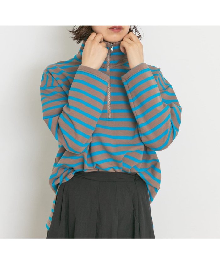 【アーバンリサーチラボ/UR Lab】のハーフジッププルオーバー インテリア・キッズ・メンズ・レディースファッション・服の通販 founy(ファニー) https://founy.com/ ファッション Fashion レディースファッション Fashion for Women トップス・カットソー Cut & Sew Tops カジュアルプルオーバー・ニットトップス Pullovers & Knit Tops / Casual Pullovers おすすめ Recommended / Our Picks インナー Innerwear カットソー Cut and Sewn Top ジップ Zip, Zipper タートルネック Turtleneck, High Neck トレンド Trend, Trending Now ボーダー Border, Stripe リラックス Relax, Relaxed Fit 無地 Plain, Solid Color 秋 Autumn |ID: prp329100004809099 ipo3291000000034901839