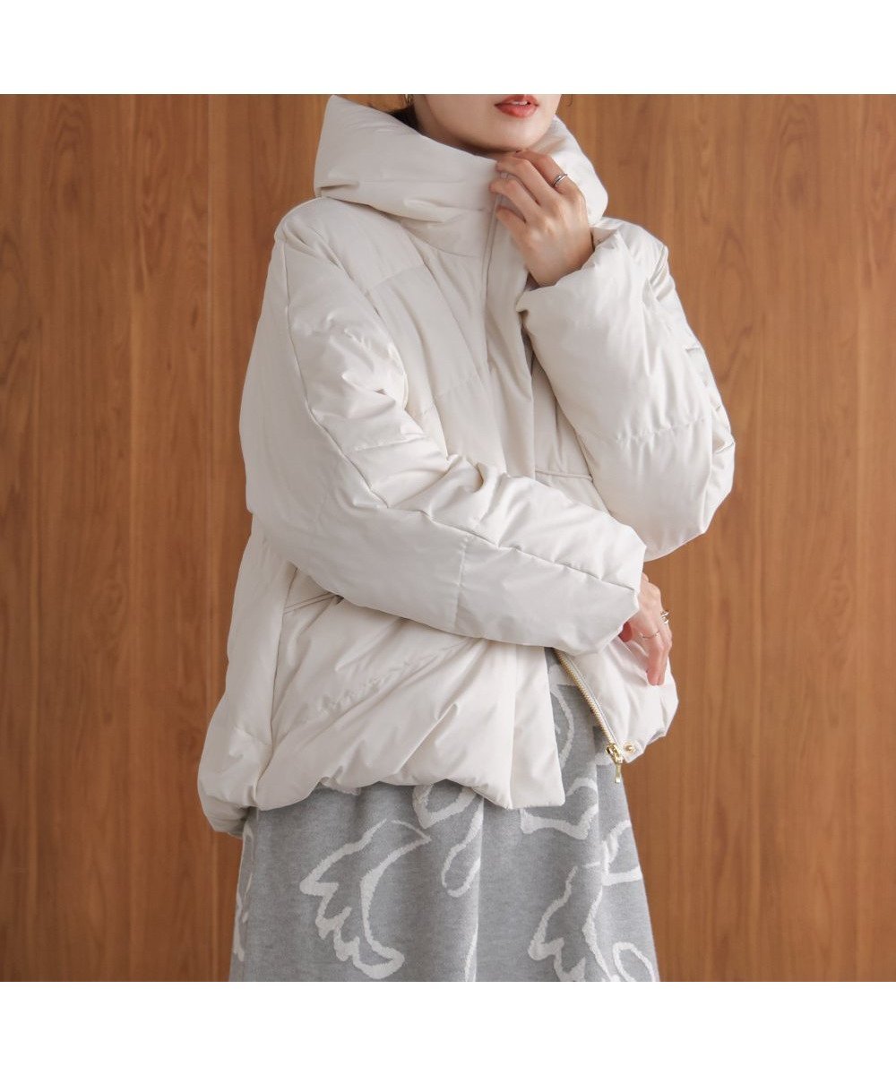 【バブ ブージュルード/Bab Bou Jeloud】のストレッチカシュネックピュアダウン インテリア・キッズ・メンズ・レディースファッション・服の通販 founy(ファニー) 　ファッション　Fashion　レディースファッション　Fashion for Women　ジャケット　Jacket, Outerwear　スリーブ　Sleeve, Long Sleeve / Short Sleeve　ダウン　Down, Puffer　フェザー　Feather, Feather Detail　再入荷　Restock / Back in Stock　IVORY|ID: prp329100004809132 ipo3291000000034902088