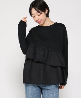 【ミニョントレフル ルームヨンマルサンセレクティッド/mignon trefle Room403 selected】のFReePLACe/ダブル フリルトップス 人気、トレンドファッション・服の通販 founy(ファニー) ファッション Fashion レディースファッション Fashion for Women トップス・カットソー Cut & Sew Tops シンプル Simple, Minimal スリーブ Sleeve, Long Sleeve / Short Sleeve ダブル Double, Double-Breasted バランス Balance, Style Balance フリル Frill, Ruffle ロング Long, Long-Length |ID:prp329100004809185