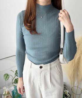 【アミュレット/Amulet】の【Amulet】リブニットトップス 人気、トレンドファッション・服の通販 founy(ファニー) ファッション Fashion レディースファッション Fashion for Women トップス・カットソー Cut & Sew Tops ニット Knit Tops & Sweaters フィット Fit, Slim Fit |ID:prp329100004809243