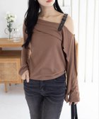 【クリア/clear】の肩ベルトTワンショルデザインカットソー BR|ID: prp329100004809251 ipo3291000000034902900