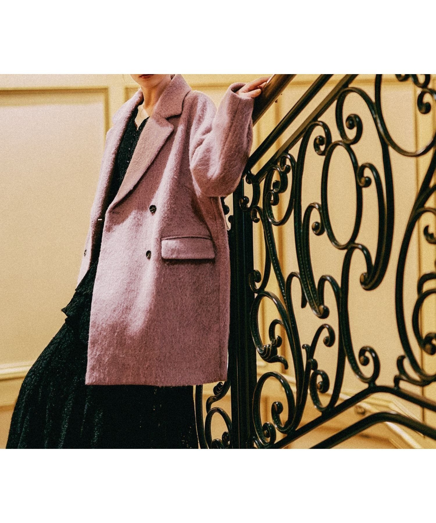 【ミスティ ウーマン/mysty woman】のアルパカ混シャギーコート 人気、トレンドファッション・服の通販 founy(ファニー) 　ファッション　Fashion　レディースファッション　Fashion for Women　アウター　Coat / Outerwear Collection　コート・ロングコート・ピーコート　Long Coats, Peacoats & More　おすすめ　Recommended / Our Picks　コクーン　Cocoon, Cocoon Silhouette　パープル　Purple, Violet　フォルム　Silhouette, Form　ベーシック　Basic, Essential　ミドル　Middle Length, Mid Height　エレガント 上品　Elegant　 other-1|ID: prp329100004809310 ipo3291000000034903490