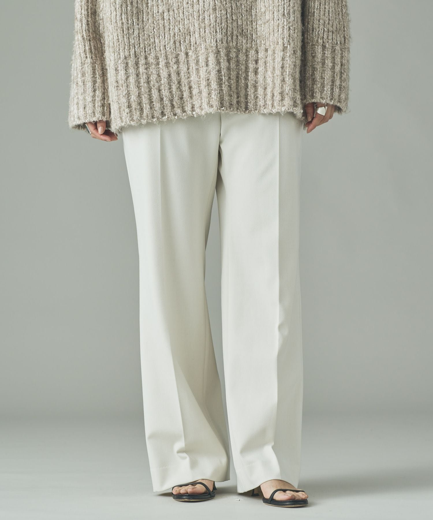 【カレンソロジー/Curensology】のウールライクストレッチパンツ インテリア・キッズ・メンズ・レディースファッション・服の通販 founy(ファニー) 　ファッション　Fashion　レディースファッション　Fashion for Women　パンツ　Pants & Trousers　エレガント 上品　Elegant　ストレッチ　Stretch, Stretchy Fabric　ストレート　Straight, Straight Cut　センター　Center, Center Line　ツイル　Twist, Twisted Detail　アイボリー|ID: prp329100004809327 ipo3291000000034903687