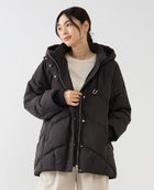 【メルローズ クレール/MELROSE claire】の【フードスタンドミドルピュアダウン】 人気、トレンドファッション・服の通販 founy(ファニー) ファッション Fashion レディースファッション Fashion for Women ジャケット Jacket, Outerwear タフタ Taffeta, Structured Fabric ダウン Down, Puffer メタル Metal, Metal Parts thumbnail ブラック系その他|ID: prp329100004809335 ipo3291000000034903783