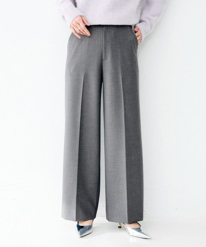 【アンタイトル/UNTITLED】のベーシックフルレングスワイドパンツ インテリア・キッズ・メンズ・レディースファッション・服の通販 founy(ファニー) https://founy.com/ ファッション Fashion レディースファッション Fashion for Women パンツ Pants & Trousers ストレッチ Stretch, Stretchy Fabric センター Center, Center Line ポケット Pocket, Pocket Detail エレガント 上品 Elegant 定番 Standard, Basic Item |ID: prp329100004809337 ipo3291000000034903788