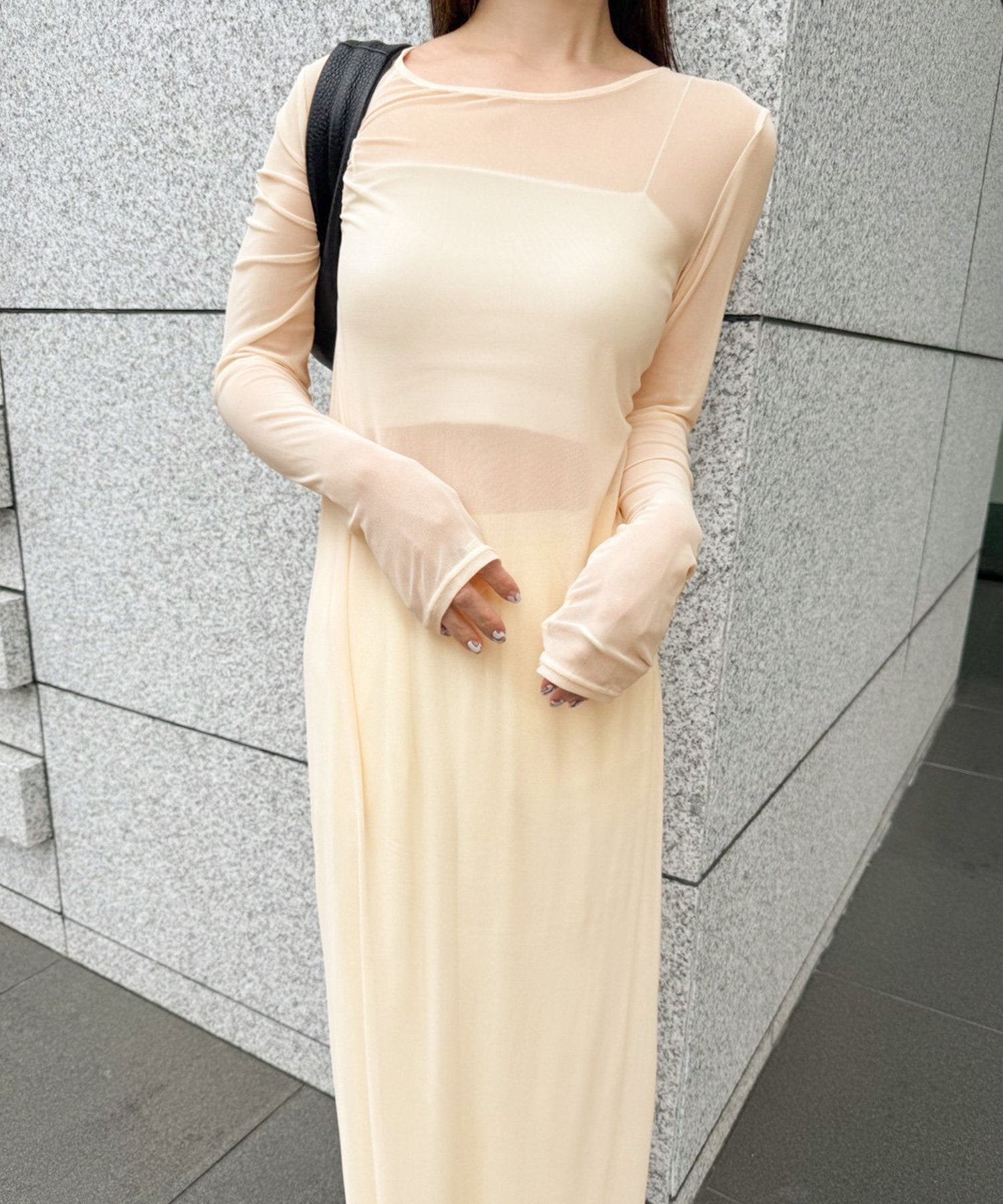 【セレクトモカ/SELECT MOCA】のシアーストレッチロングワンピース インテリア・キッズ・メンズ・レディースファッション・服の通販 founy(ファニー) ファッション Fashion レディースファッション Fashion for Women ワンピース Dresses おすすめ Recommended / Our Picks キャミワンピース Cami Dress, Slip Dress シンプル Simple, Minimal アイボリー-120|ID: prp329100004809341 ipo3291000000034903824