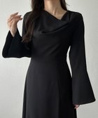 【ジュノア/JUNOAH】の【薄くて軽いジョーゼット】フレアスリーブドレープワンピース 人気、トレンドファッション・服の通販 founy(ファニー) ファッション Fashion レディースファッション Fashion for Women ワンピース Dresses ジョーゼット Georgette, Semi-Sheer Fabric thumbnail ブラック|ID: prp329100004809350 ipo3291000000034903890