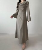 【ジュノア/JUNOAH】の【薄くて軽いジョーゼット】フレアスリーブドレープワンピース 人気、トレンドファッション・服の通販 founy(ファニー) ファッション Fashion レディースファッション Fashion for Women ワンピース Dresses ジョーゼット Georgette, Semi-Sheer Fabric thumbnail グレージュ|ID: prp329100004809350 ipo3291000000034903892