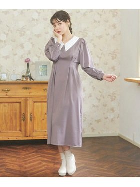 【マジェスティック レゴン/MAJESTIC LEGON】の襟付きレディ長袖ワンピ 人気、トレンドファッション・服の通販 founy(ファニー) ファッション Fashion レディースファッション Fashion for Women ワンピース Dresses おすすめ Recommended / Our Picks リラックス Relax, Relaxed Fit 長袖 Long Sleeve, Full Sleeve |ID:prp329100004809351