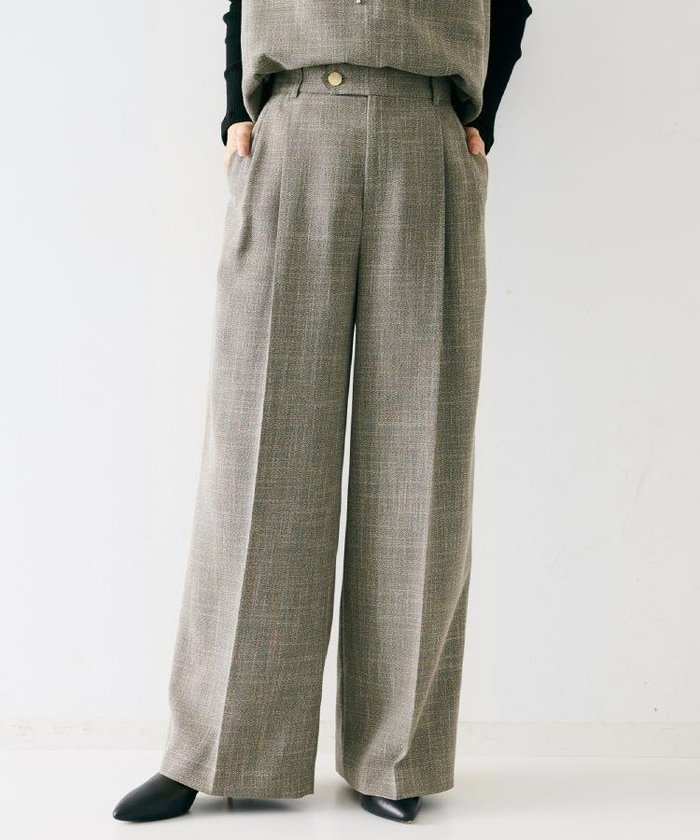 【アンタイトル/UNTITLED】の【セットアップ可】梳毛調合繊2タックワイドパンツ インテリア・キッズ・メンズ・レディースファッション・服の通販 founy(ファニー) https://founy.com/ ファッション Fashion レディースファッション Fashion for Women セットアップ Matching Sets レディースパンツ・ボトムス Pants & Trousers / Bottoms 秋 Autumn シャンブレー Chambray, Denim-Like Fabric シンプル Simple, Minimal スマート Smart, Elegant セットアップ Set-Up, Coordinated Outfit センター Center, Center Line トレンド Trend, Trending Now ポケット Pocket, Pocket Detail おすすめ Recommended / Our Picks 夏 Summer |ID: prp329100004809401 ipo3291000000034904308