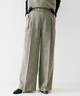 【アンタイトル/UNTITLED】の【セットアップ可】梳毛調合繊2タックワイドパンツ 人気、トレンドファッション・服の通販 founy(ファニー) ファッション Fashion レディースファッション Fashion for Women セットアップ Matching Sets レディースパンツ・ボトムス Pants & Trousers / Bottoms 秋 Autumn シャンブレー Chambray, Denim-Like Fabric シンプル Simple, Minimal スマート Smart, Elegant セットアップ Set-Up, Coordinated Outfit センター Center, Center Line トレンド Trend, Trending Now ポケット Pocket, Pocket Detail おすすめ Recommended / Our Picks 夏 Summer |ID:prp329100004809401