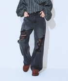 【ジーナシス/JEANASiS】のクラッシュストレートデニム ブラック|ID: prp329100004809445 ipo3291000000034904667