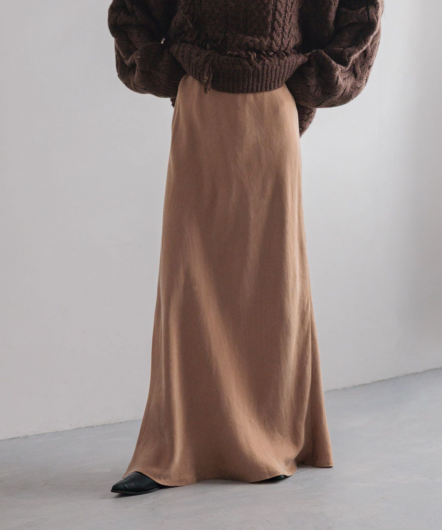 【ローリーズファーム/LOWRYS FARM】のフィブリルサテンスカート インテリア・キッズ・メンズ・レディースファッション・服の通販 founy(ファニー) 　ファッション　Fashion　レディースファッション　Fashion for Women　スカート　Skirts　カットソー　Cut and Sewn Top　バイアス　Bias, Diagonal Cut　バランス　Balance, Style Balance　フィット　Fit, Slim Fit　フレア　Flare, Flared　エレガント 上品　Elegant　A/W・秋冬　Autumn/Winter　ブラウン58|ID: prp329100004809471 ipo3291000000034904932